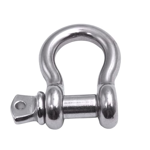 316 Stainless Steel Bow Shackle with Oversized Screw Pin, Marine-Grade Hardware for Anchor Lines, Towing, Dinghies, Canoes, Trailers, Utility Tie-Downs & Off-Road Recovery - size: 3/8" with 1/2" Pin 1.1T WLL, style: 01-Pack