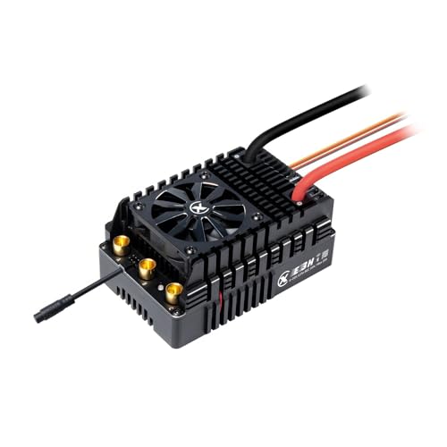 XC E3H Sensored Electric Brushless Motor Controller for RC Car, 6-16S Lipo,300A Continuous Current,10-25A、6.0/7.4/8.4V BEC,Applicable to 1/5,Support Turbo Timing and APP Control - size: E3H