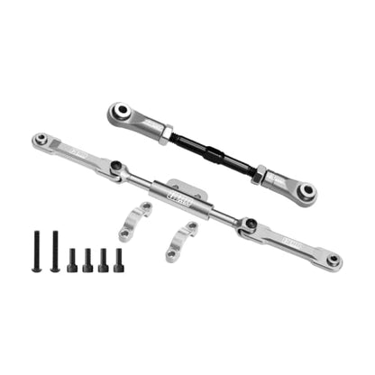 GPM 4140 Carbon Steel + 7075 Alloy Servo Link & Front Steering Link Set Upgrade Parts for Vanquish 1/10 H10 Optic Yokohama Sparco RC Crawler Truck Accessories Replacement，Silver - color: Silver