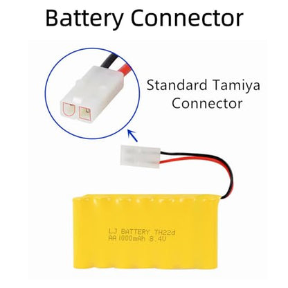 8.4V 1000mAh NI-CD Battery Pack with Standard Tamiya Connector Rechargeable AA Battery for RC Car RC Truck Tank 1 Pack with USB Charger
