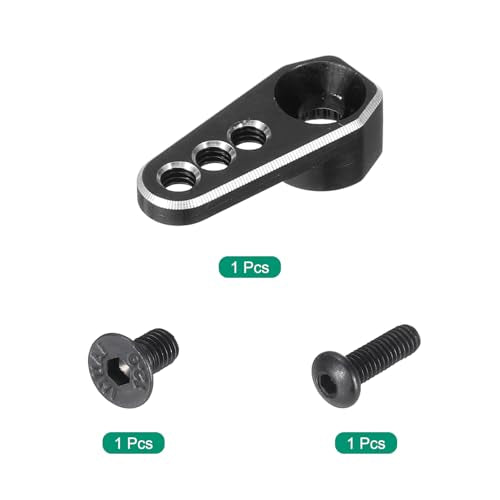 MECCANIXITY Aluminum Alloy 1/18 25T Steering Servo Arm Horn Black for DIY RC Car/Boat/Airplane Boat Accessories 1 Pcs - color: Black