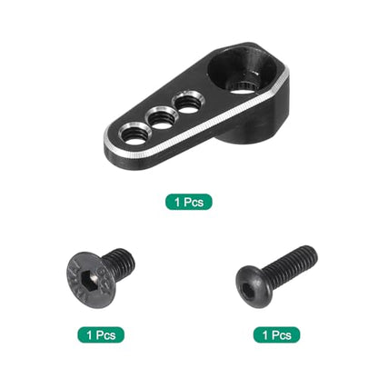 MECCANIXITY Aluminum Alloy 1/18 25T Steering Servo Arm Horn Black for DIY RC Car/Boat/Airplane Boat Accessories 1 Pcs - color: Black