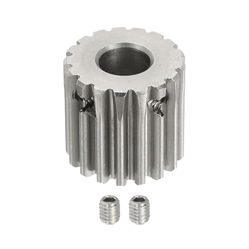 uxcell 1 Mod 17T Spur Gear 8mm Bore, 304 Stainless Steel Pinion Gear, 20°Pressure Angle, for Spur Rack and RC Model Car or Motor DIY - size: 1 Mod 17T, 8mm