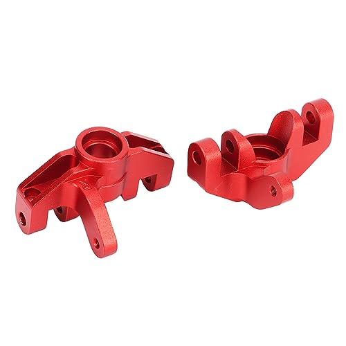 RC Steering Cup, Upgraded Aluminum Alloy Steering Knuckle 2pcs Red for Tenth Scale RC Cars Off Road Racing Rock Crawling - color: Red