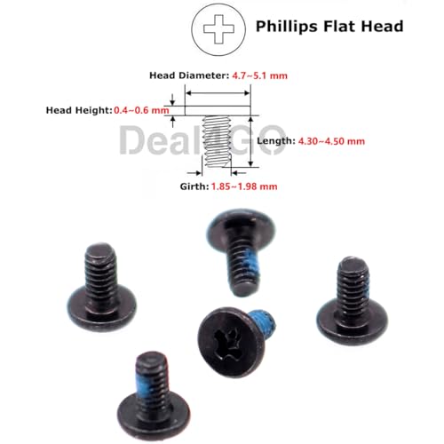 Deal4GO M2x4.5mm Flat-Head Phillips Screw Replacement for Dell HP ASUS Acer Lenovo Laptop Desktop I/O Board Bottom Case - Black - size: M2x4.5mm
