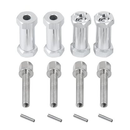 RC 12mm Wheel Hex Drive Hubs Combiner Coupler Aluminum 15mm/20mm/25mm/30mm Offset Extension Longer Combiner Drive Adapter for 1/10 Axial SCX10 Wraith RC Car Upgrade Parts (Silver - 30mm) - color: Silver - 30mm