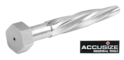Accusize Industrial Tools H.S.S. Aligning Reamer - 13/16'' Diameter, 5'' Flute Length, 7'' OAL, Hex Shank, Spiral Flute, 0523-6035 | HSS Aligning Reamer, 13/16" Dia, 5" Flute, 7" OAL, Hex Shank, Spiral Flute - size: 13/16 inch