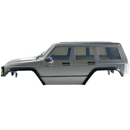 6.10in Wheelbase ABS Hardtop Cherokee Body for TRX4M Bronco Defender Chassis, 1/18 RC Crawler Body Shell with Front & Rear Bumpers (Silver Grey) - color: Silver Grey