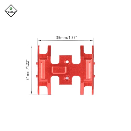 SCX24 Skid Plate Transmission Mount Chassis Heavy Counterweight Gearbox Mount for Axial SCX24 Upgrade Parts 1/24 RC Crawler - color: Red