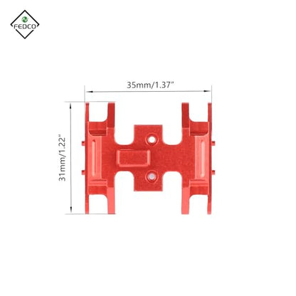 SCX24 Skid Plate Transmission Mount Chassis Heavy Counterweight Gearbox Mount for Axial SCX24 Upgrade Parts 1/24 RC Crawler - color: Red