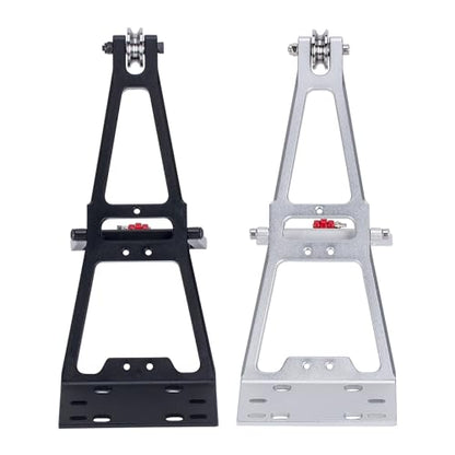 AMK 1/10 Scale RC Truck and Tow Build Kit Updates, Winch Double Stent Rescue Truck Tow Crane Arm Wrecker Kit for 1/10 RC Crawler and Trailer SCX10 TRX4 Capra LCG Chassis DIY Build Updates (Silver) - color: Silver