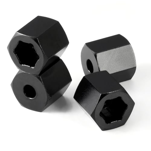 MOHERO 4Pcs 7mm to 12mm Wheel Hex Hub Adaptor 6mm/12mm Thickness Wheel Spacers for 1/16 Losi Mini-T 2.0 Mini-B Mini JRX2 JRXT RC Car Truck Upgrades Parts (12mm)