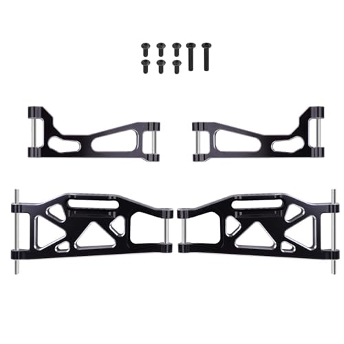 Aluminum A-Arms for Traxxas WideMaxx Suspension Arms Upgrades Set Front & Rear (8-Pack) (Black) - color: Black