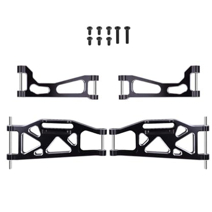 Aluminum A-Arms for Traxxas WideMaxx Suspension Arms Upgrades Set Front & Rear (8-Pack) (Black) - color: Black