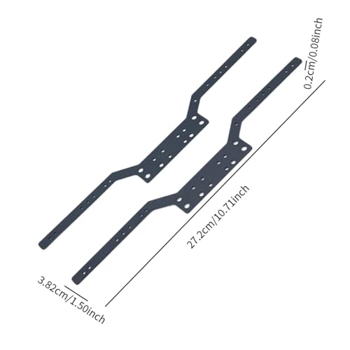 Yiju 2 Pieces Rc Car Chassis Rails Aluminium Alloy Rc Crawler Chassis Frame Rails Convenient Accessories Suitable for Rc Car Assembly Hobby C, Black - color: Black