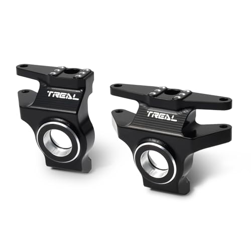 Treal High-Strength 7075 Aluminum Front Knuckles (2pcs Set) CNC Machined Upgrades, Compatible with Vanquish H10 Optic RC Crawler(Black) - color: Black