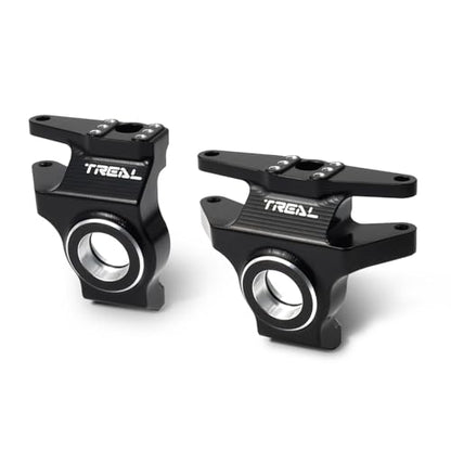 Treal High-Strength 7075 Aluminum Front Knuckles (2pcs Set) CNC Machined Upgrades, Compatible with Vanquish H10 Optic RC Crawler(Black) - color: Black