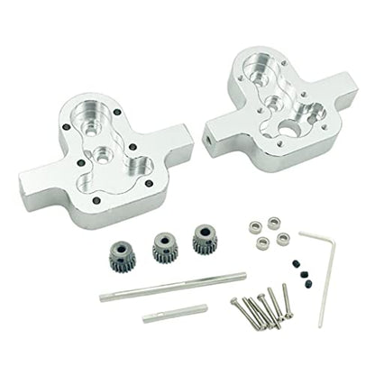 High Performance D90 Transfer Case Gearbox Upgrade for 1/12 RC Crawler Car, Metal Replaces Black Parts, Easy Install and Use, Fits MN98 99S - Silver - color: Silver