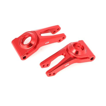 LCX Racing 1/10 RC Crawler Car Rear Hub Set Carriers for RC Truck Arrma Fury Mega, Upgrades Parts Accessories (Red) - color: Red