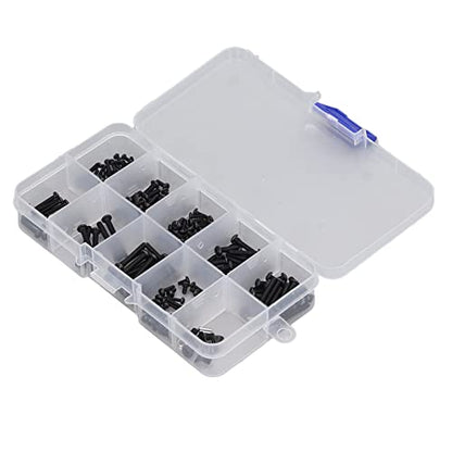 Rust Proof RC Screw Kit Iron Replacement Spare Parts Box with 160pcs Various Sizes for 1/18 Crawler