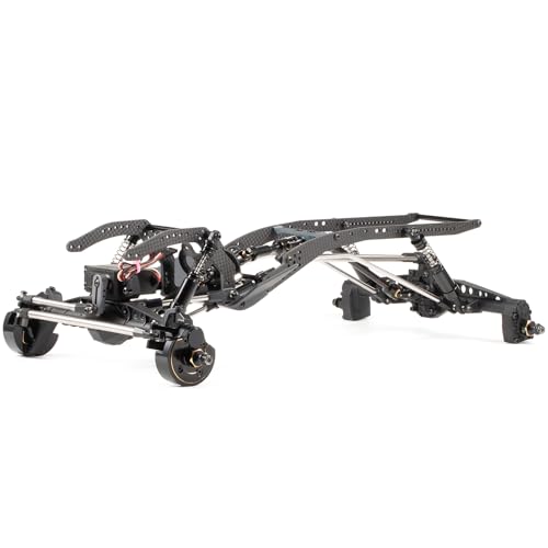 Stainless Steel Links Kit and Carbon Rear Link Riser, Fit for V3 Chassis | 4mm Stainless Steel Links with 16 Rod Ends, Based on Capra Portal Axle, Adjustable Wheelbase