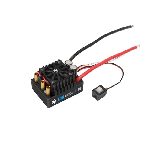 XC C10 Sensorless Brushless ESC for 1/10 RC Car,2-4S 120A | Bluetooth APP Programming,6.0V/7.4V/8.4V BEC,IP67,Multiple protection - style: No connector