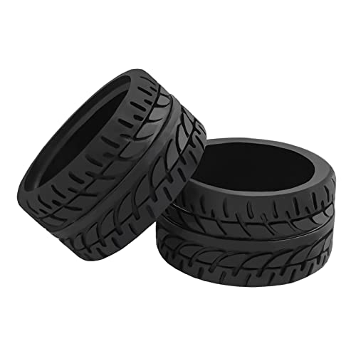4Pcs 1/28 Rc Drift Car Tires, [2N+2W] High Grip Tires Simulated Tire Tread Racing Tyre for 1/28 Mosquito Cart MINI-Z MR03 IW04M AWD AMZ MINI-Q RC Car Upgrade Parts