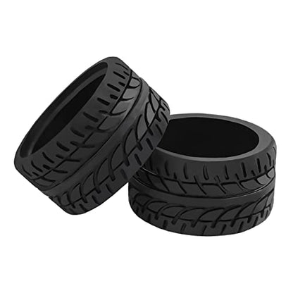4Pcs 1/28 Rc Drift Car Tires, [2N+2W] High Grip Tires Simulated Tire Tread Racing Tyre for 1/28 Mosquito Cart MINI-Z MR03 IW04M AWD AMZ MINI-Q RC Car Upgrade Parts