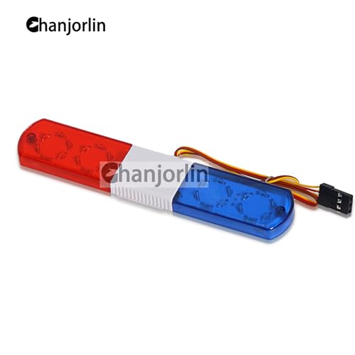 1/10 RC Car Simulation Police Lights Multi-Function Flash LED Lamp Nine Flashing Light Modes for 1/8 Crawler Off Road Rally Truck Cars HSP Traxxas Tamiya RC4WD Axial Arrma (Blue&Red 115mm) - color: Blue&Red 115mm