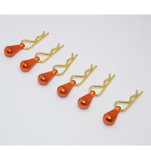 6X Metal Body Clip R-Shape Pins with Pull Tabs for 1/16 to 1/36 Scale RC Car | Material & Easy Disassembly | for RC Model Crawler/Truck/gy Enthusiasts