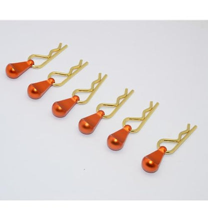 6X Metal Body Clip R-Shape Pins with Pull Tabs for 1/16 to 1/36 Scale RC Car | Material & Easy Disassembly | for RC Model Crawler/Truck/gy Enthusiasts