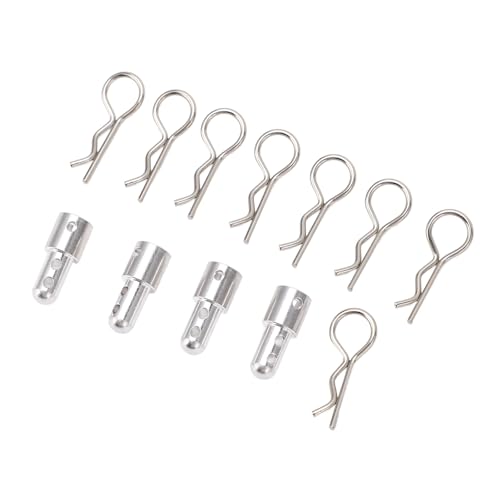 RC Body Post Mount, Adjustable Height Aluminum Alloy RC Car Shell Column, Silver Locator Holes for MJX 1/14 14301 14302 Trucks