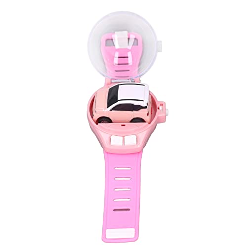 SIXRUN Mini Remote Control Car Watch Toy for Kids, 2.4GHz RC Racing Car with LED Lights, USB Rechargeable, 30m Range, Adjustable Silicone Strap, Birthday Gift for Boys Girls Ages 3+ - color: Pink