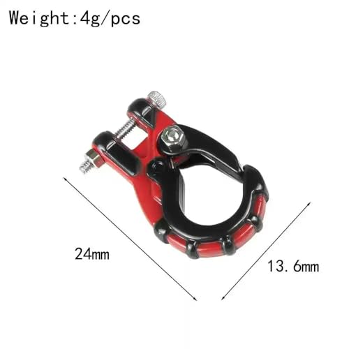 Metal RC Trailer Chain Hook Tow Rope Winch Shackles for 1/10 Crawler Axial SCX10 D90 D110 TRX4 TRX6 Redcat Tamiya RC Decoration Accessories 9 pcs/Set(Red)