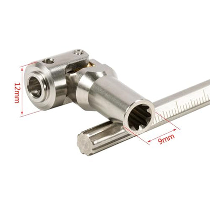 1/10 RC Crawler Cut-to-Length Drive Shaft Kit, Adjustable 68–229mm Stainless Steel RC Driveshaft Driveline with CNC Universal Joints and Mounting Screws, 2PCS (Silver) - color: Silver