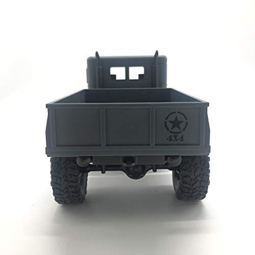 GracesDawn Gray 1/16 2.4G 4WD Off-Road RC Military Truck Rock Crawler Army Car (Model M35-A2)