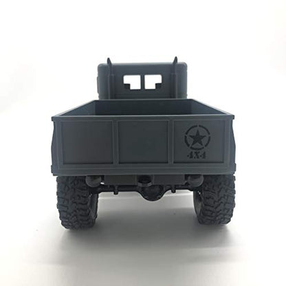 GracesDawn Gray 1/16 2.4G 4WD Off-Road RC Military Truck Rock Crawler Army Car (Model M35-A2)