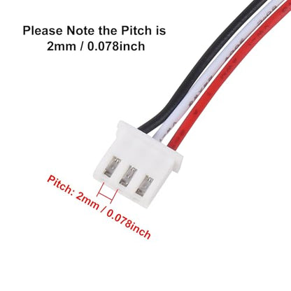 Alinan 20pcs JST-XH2.54mm 3 Pin Connector Kit, Included 10pcs Mini 3 Pin 24AWG Female Connector Plug with 150mm Cable Wire and 10pcs Micro 3Pin Male Connector Plug - color: 3Pin 24AWG 150mm Cable