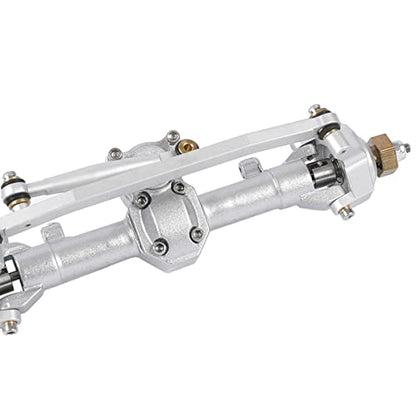 1/24 RC Aluminum Complete Front Axle for Axial SCX24 RC Crawler Upgrades (Silver) - color: Silver