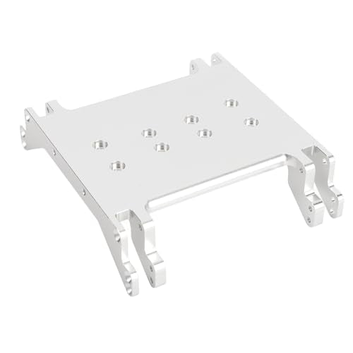 CHICIRIS RC Car Chassis Skid Plate, Aluminum Alloy Lightweight High Strength with Multiple Mounting Holes for RR10 1/10 RC Car (Silver)
