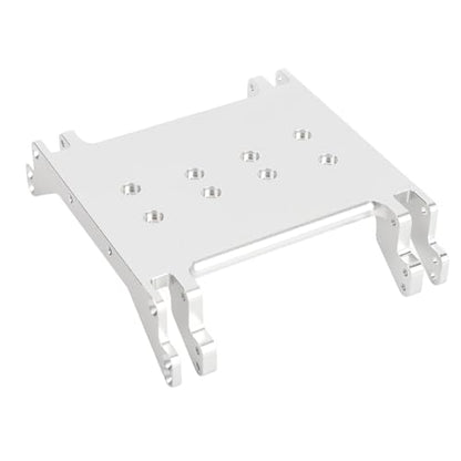 CHICIRIS RC Car Chassis Skid Plate, Aluminum Alloy Lightweight High Strength with Multiple Mounting Holes for RR10 1/10 RC Car (Silver)