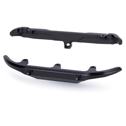 Aluminum Front & Rear Bumper Set for 1/30 Scale RC Crawler Chassis, CNC Upgrade Bumpers with Mounting Screws (Black/Red) (Black) - color: Black