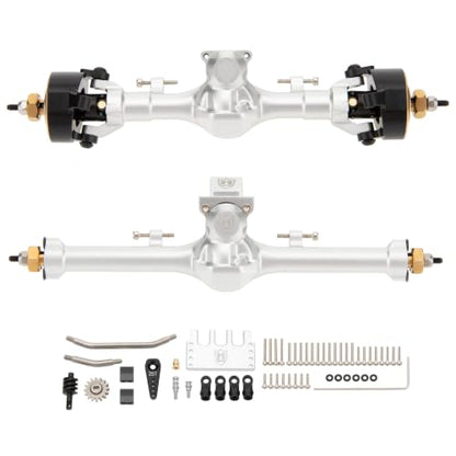 MEUS RACING SCX24 Metal V3 Isokinetic Axles +9MM with 3-Section CVD for Axial 1/24 SCX24 - color: Silver