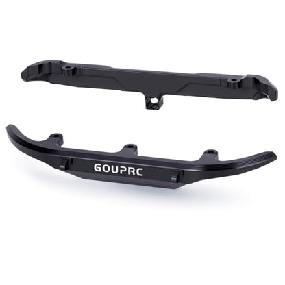 GOUPRC Aluminum Alloy RC Front & Rear Bumper for Axial SCX30 Bronco C10 1/30 RC Crawler Car Upgrade Replacement Parts - color: Black