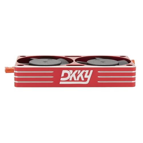 DKKY RC Motor Cooling Fan Heatsink 30mm Dual Fan for ARRMA Axial Traxxas 1/6 1/8 1/10 RC Crawler Car 3650 550 3660 4274 4068 4268 Motor (Red) - color: Red