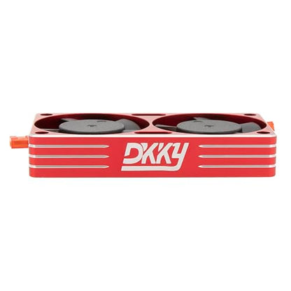 DKKY RC Motor Cooling Fan Heatsink 30mm Dual Fan for ARRMA Axial Traxxas 1/6 1/8 1/10 RC Crawler Car 3650 550 3660 4274 4068 4268 Motor (Red) - color: Red