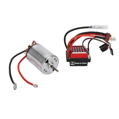 Alomejor 550 Brushed Motor, High Purity Copper Windings 60A ESC Combo with T Plug for 1/10 RC Crawler Car Axial SCX10 II III (11T) - size: 11T