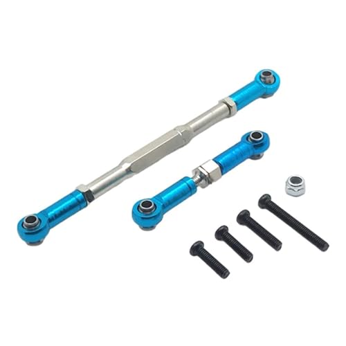 Front Rear Drive Shaft for WPL C14 B1 B14 B16 B24 B26 Steering Tie Rod Set for 1/16 rc Car Crawler Part 2pcs Metal Linkage Servo Link(Blue) - color: Blue