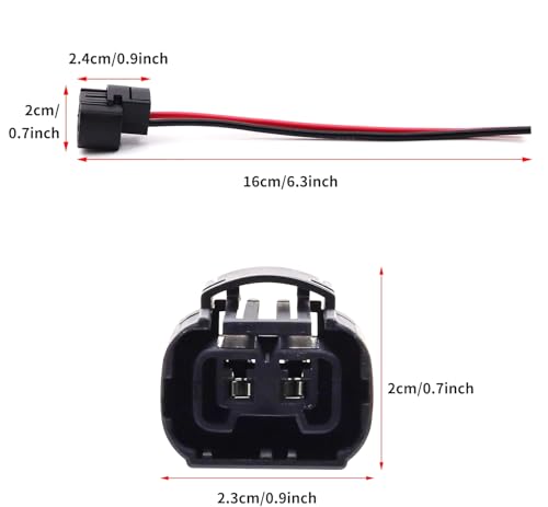 iJDMTOY 5202 2504 PS24W Bulbs Female Connector Wiring Pigtail Harnesses Compatible with Fog Lights/Daylight DRL Lights