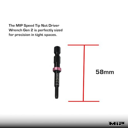 MIP Nut Driver 1/4" Drive Bit Speed Tip For Small Drills for Traxxas Arrma Axial Losi Redcat RC Quadcopter Helicopter FPV Racing Drone Models (2.0mm) - size: 2.0mm